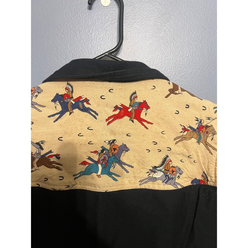 Women's Don't Mess With Texas Black Jean Jacket Native Horses SZ XL Western Ware - Picture 10 of 12